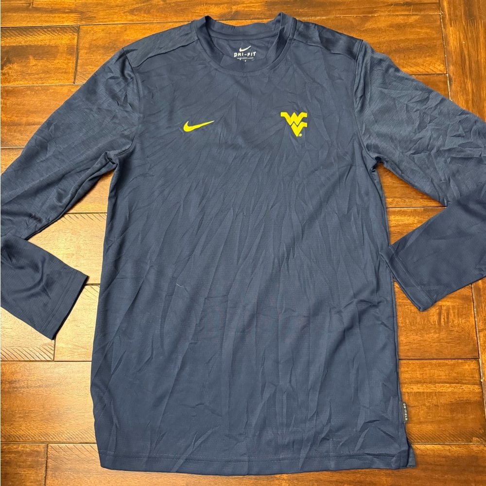 Nike Dri-FIT West Virginia WV On Field Long Sleeve Shirt Navy Men’s Small